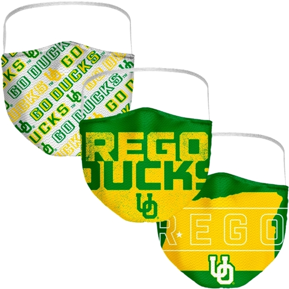 OREGON Ducks Fanatics Branded Adult Local Face Covering 3-Pack - Picture 1 of 1
